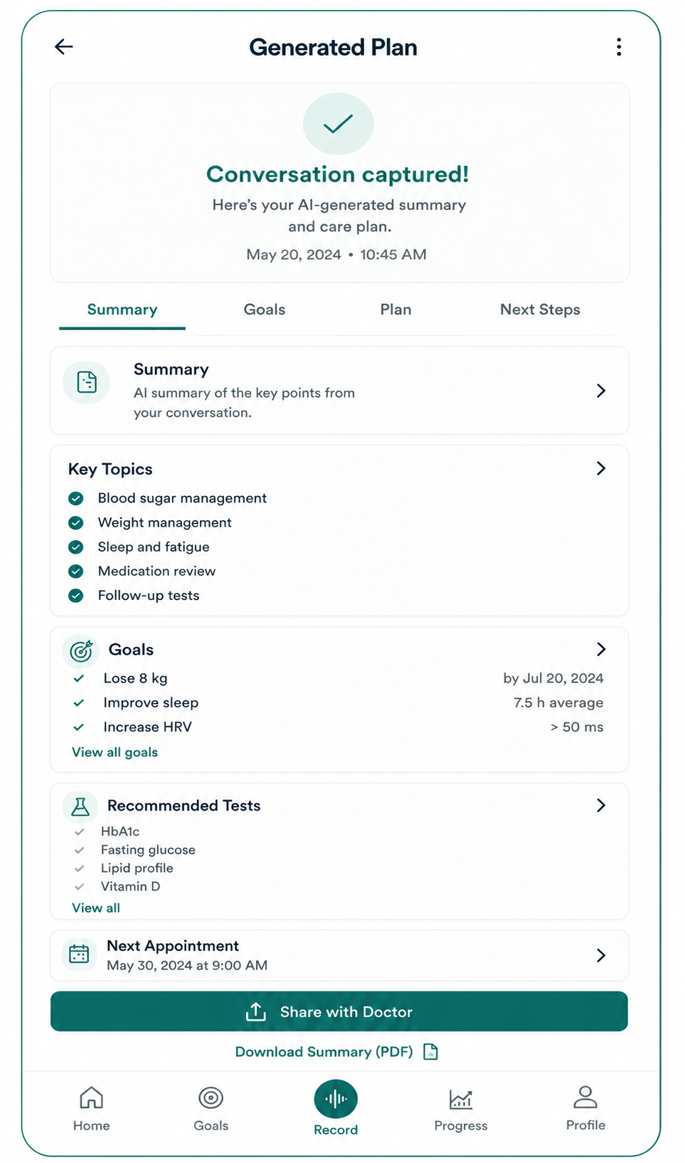 Neya app screen 2